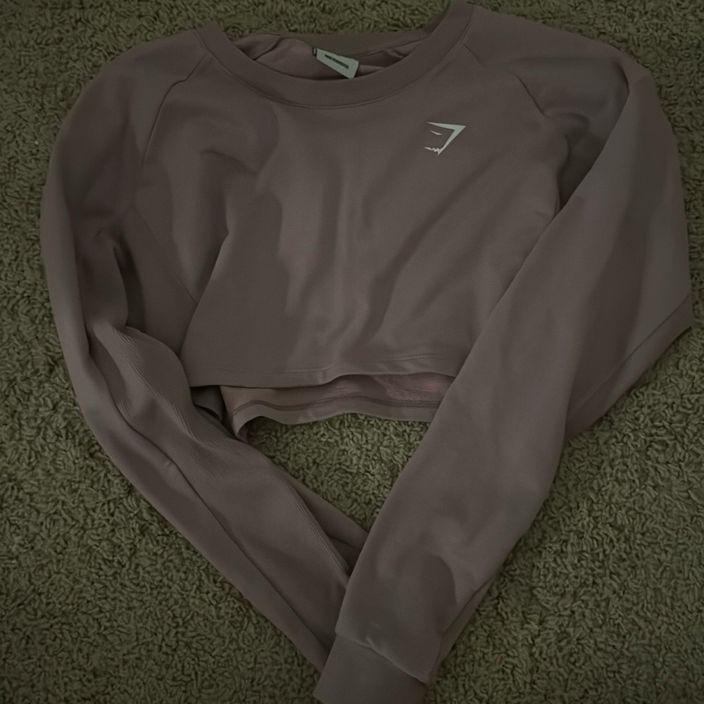Purple Gymshark Cropped Long Sleeve